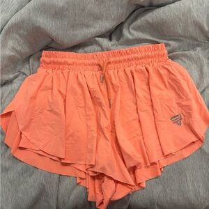 Women's orange flowy Athletic Shorts